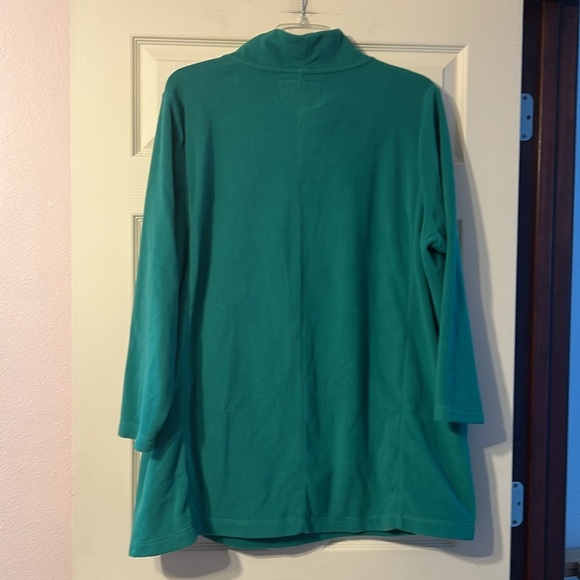 Land’s End Green Fleece Pullover Tunic 2X - Picture 4 of 4
